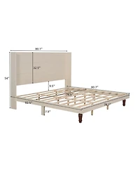 Streamdale Furniture Streamdale Elegant High Headboard Bed 54" Tall, King Size