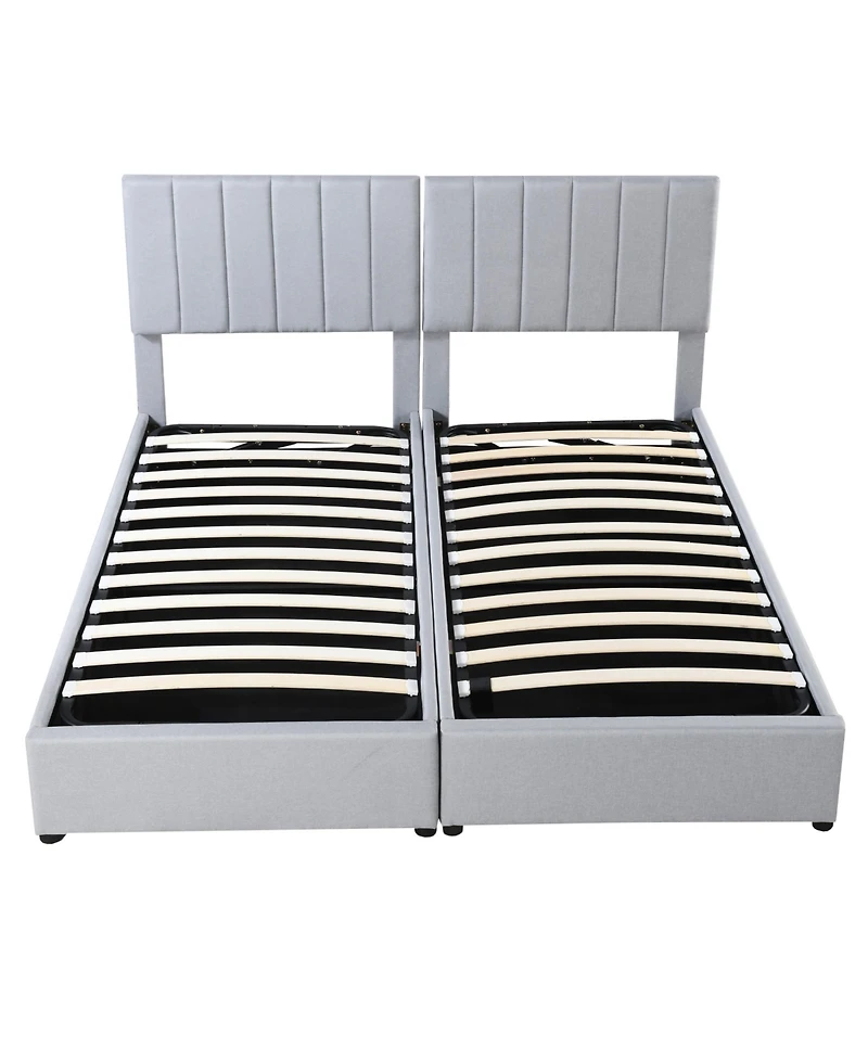 Streamdale Furniture King Size Upholstered Platform Bed with a Hydraulic Storage System