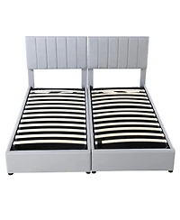 Streamdale Furniture King Size Upholstered Platform Bed with a Hydraulic Storage System