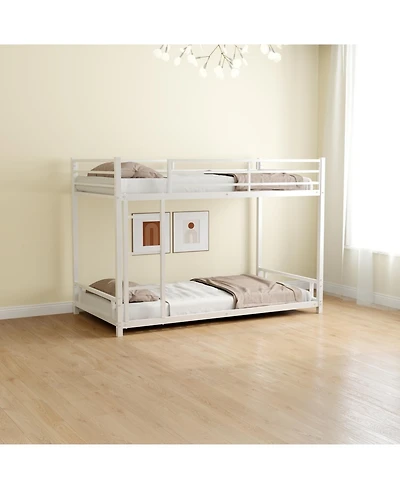 Streamdale Furniture Metal Twin over Twin Bunk Bed/ Heavy-duty Sturdy Metal/ Noise Reduced/ Safety Guardrail/No Box Spring Needed