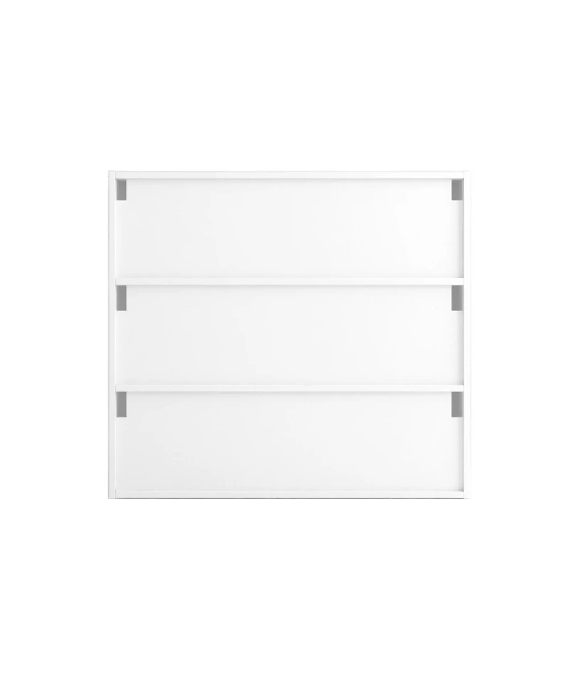 Streamdale Furniture White Glass Door Shoe Box Shoe Storage Cabinet With Rgb Led Light