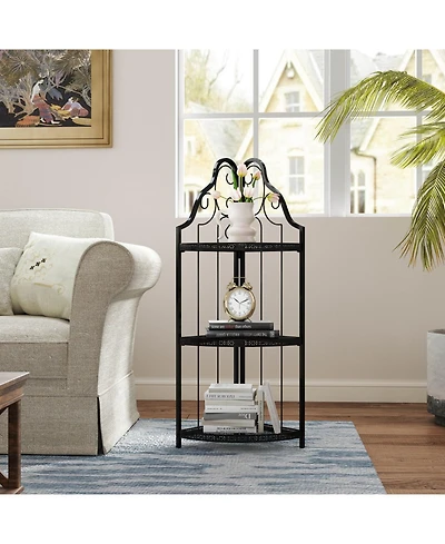 Streamdale 3-Tier Corner Shelf Freestanding Bookshelf for Home, Office, or Kitchen