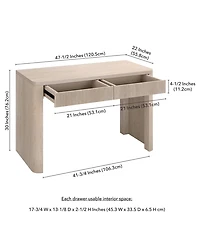 Hudson & Canal Palmera 47.5" Wide Rectangular Fluted Desk