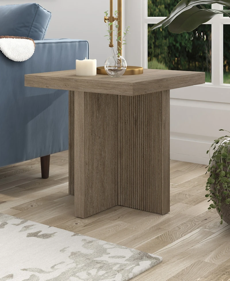 Hudson & Canal Boden 22" Wide Square Fluted Side Table