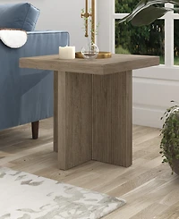 Hudson & Canal Boden 22" Wide Square Fluted Side Table