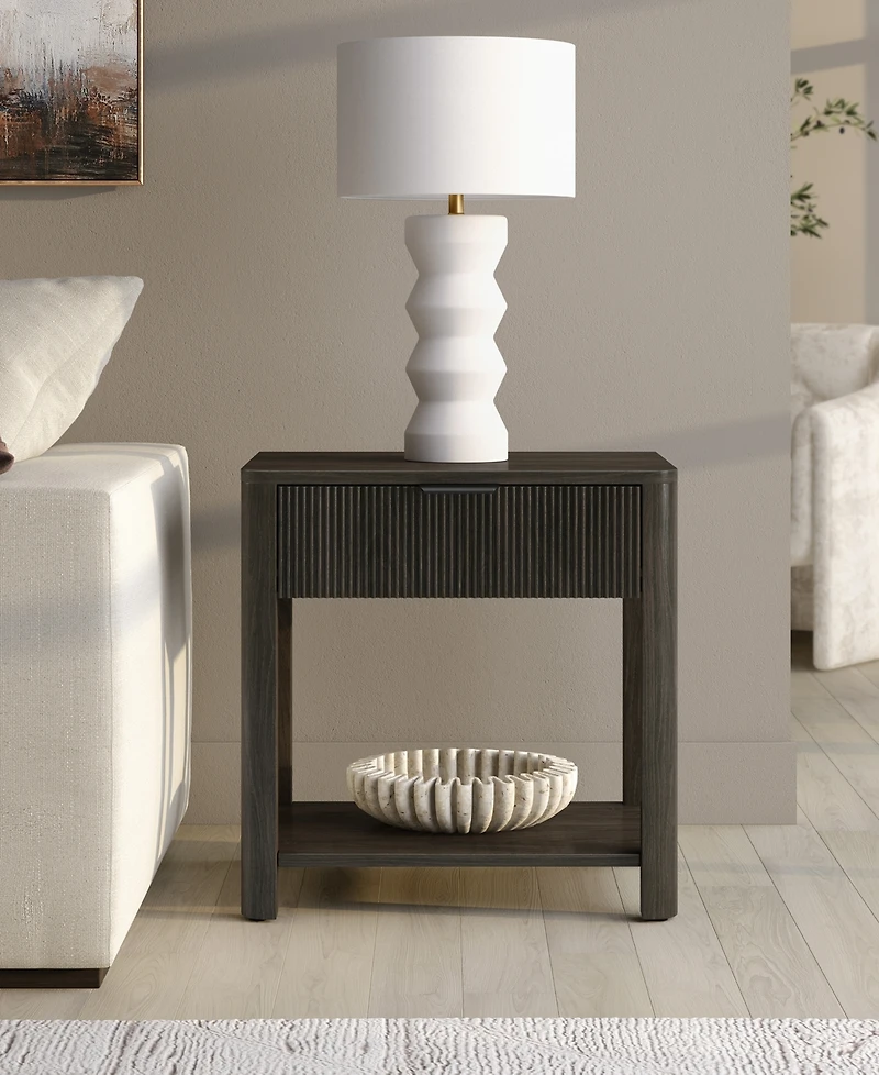 Hudson & Canal Pomona 24" Wide Rectangular Fluted Nightstand