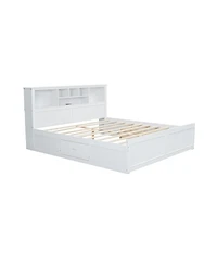 Streamdale Furniture Wood Platform Bed with Multi-storage Headboard, Usb and Drawers