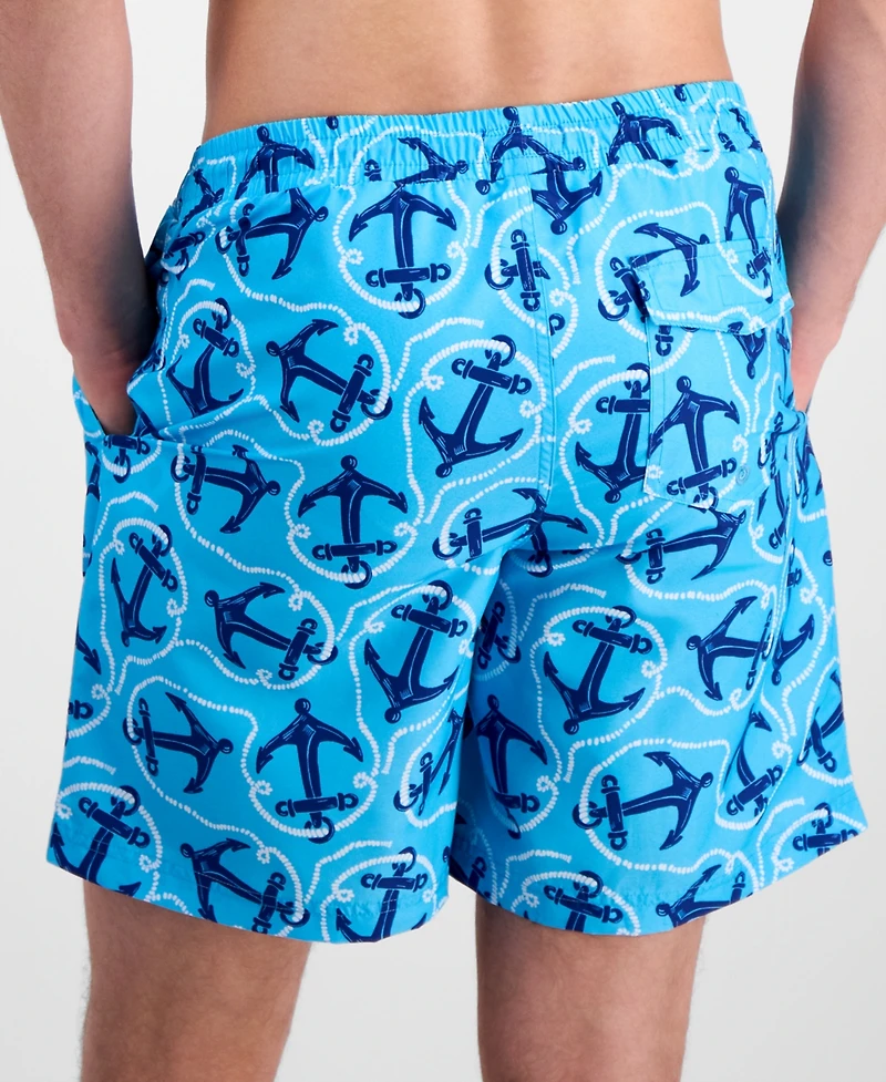 Club Room Men's Anchor Rope 7" Swim Trunks, Macy's Exclusive