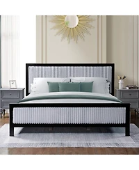 Streamdale Furniture King Size Upholstered Bed with Fluffy Soft Headboard Frame