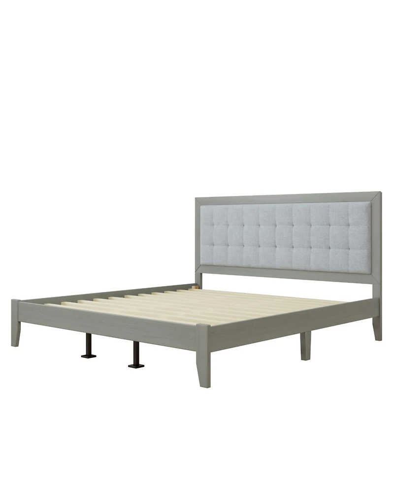 Streamdale Furniture King Solid Wood Platform Headboard Bed