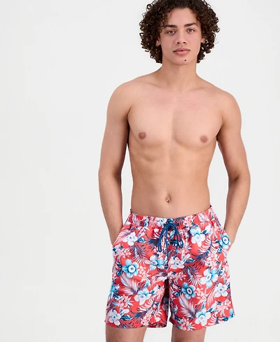 Club Room Men's Ocean Floral 7" Swim Trunk, Macy's Exclusive