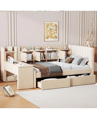 Streamdale Furniture Upholstered Daybed with Drawers & Storage
