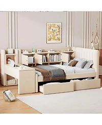 Streamdale Furniture Upholstered Daybed with Drawers & Storage