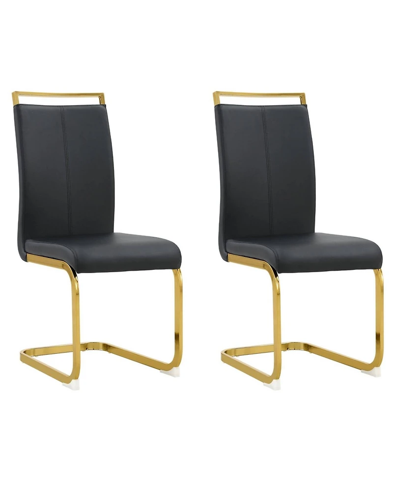 Streamdale Furniture Modern Pu Leather Dining Chairs (Set of 2