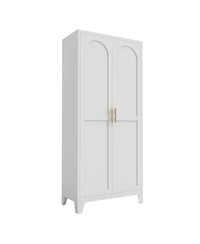 Streamdale Furniture 71" Metal Storage Cabinet with Doors & Adjustable Shelves (White)