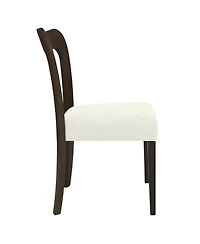 Streamdale Furniture Dining Chair Without Arm (dark brown+beige) Set of 2