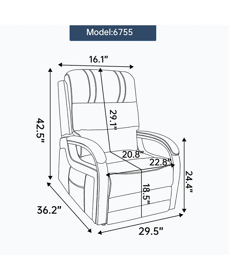 Streamdale Furniture Power Leatheraire Lift Recliner Heat Massage
