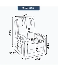 Streamdale Furniture Power Leatheraire Lift Recliner Heat Massage