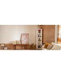 Streamdale Furniture 2x 75" Triangle Bookshelves - White (Set of 2)