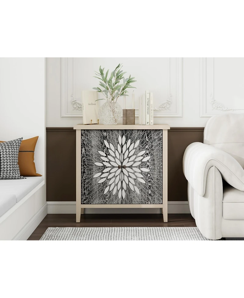 Streamdale Carved 2-Door Storage Cabinet with Adjustable Shelf