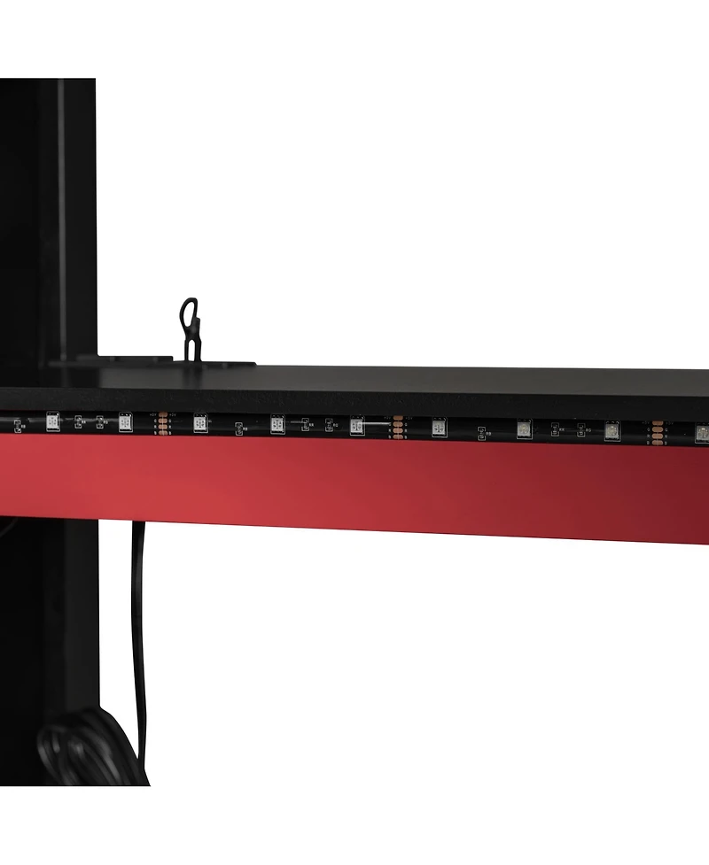 Streamdale Furniture Wood Loft Bed with Desk, Wardrobe, Storage & Rgb Light