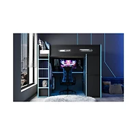Streamdale Furniture Loft Bed with Desk, Wardrobe, Storage & Rgb Led