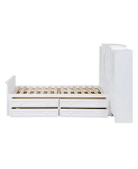 Streamdale Furniture Twin Wood Platform Bed w/ Cabinet & 8 Drawers