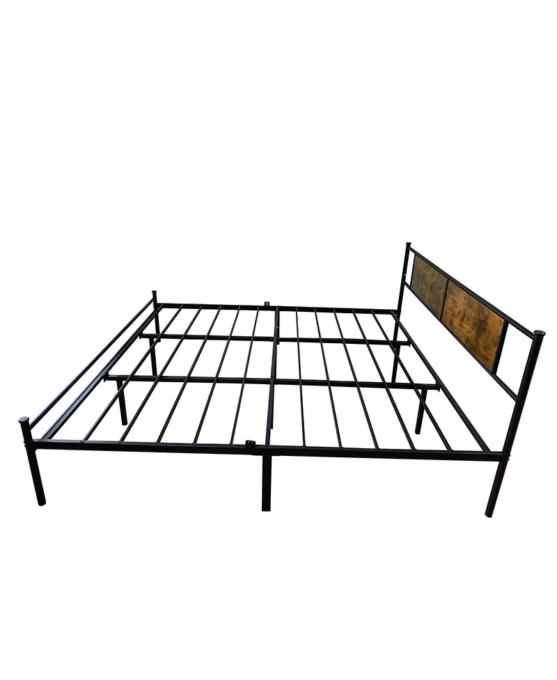Streamdale Furniture King Bed Frame Wood Headboard Footboard Metal Platform Mattress Foundation