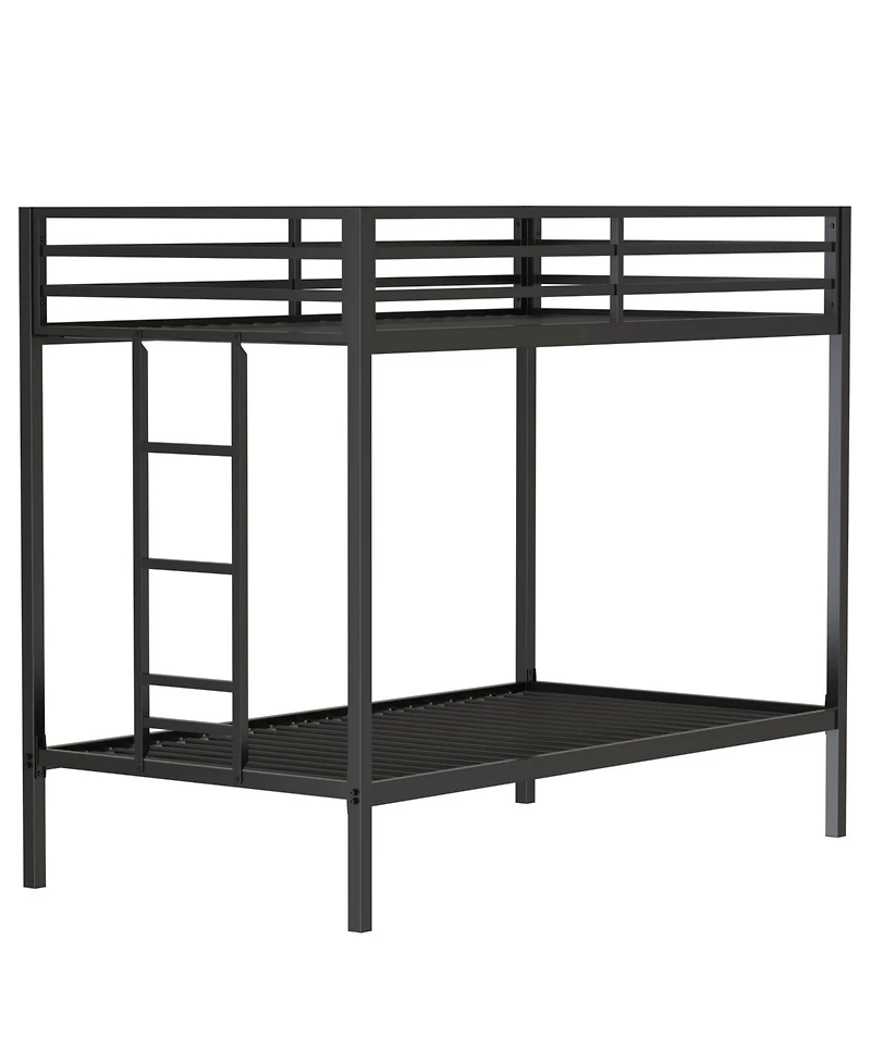 Streamdale Furniture Adam Metal Twin Bunk Bed with Ladder