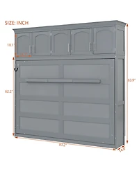 Streamdale Furniture Murphy Bed Wall Bed with Top Cabinets