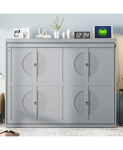 Streamdale Furniture Queen Size Murphy Bed Wall Bed,Gray