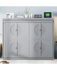 Streamdale Furniture Queen Size Murphy Bed Wall Bed,Gray