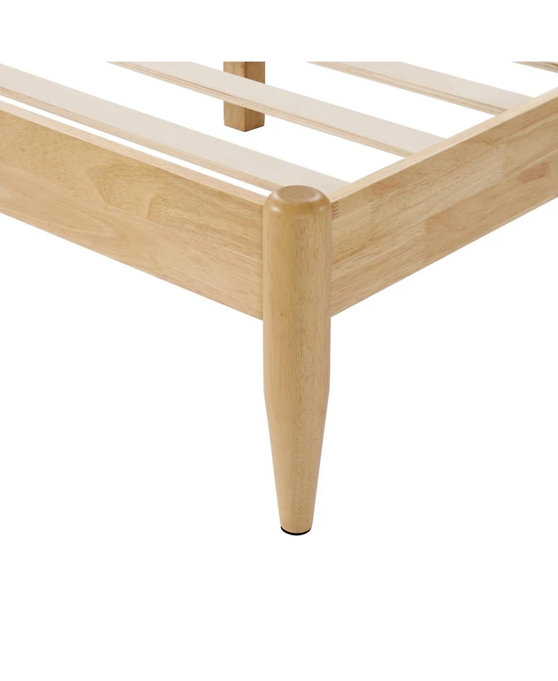 Streamdale Furniture Streamdale Queen Size Solid Wood Bed Frame With Fleece Upholstered Headboard, Ivory