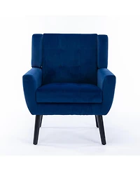Streamdale Furniture Velvet Accent Chair with Black Legs