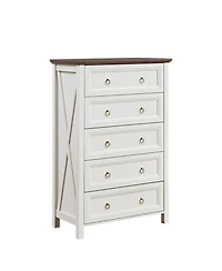 Streamdale Farmhouse 5-Drawer Wood Chest of Drawers