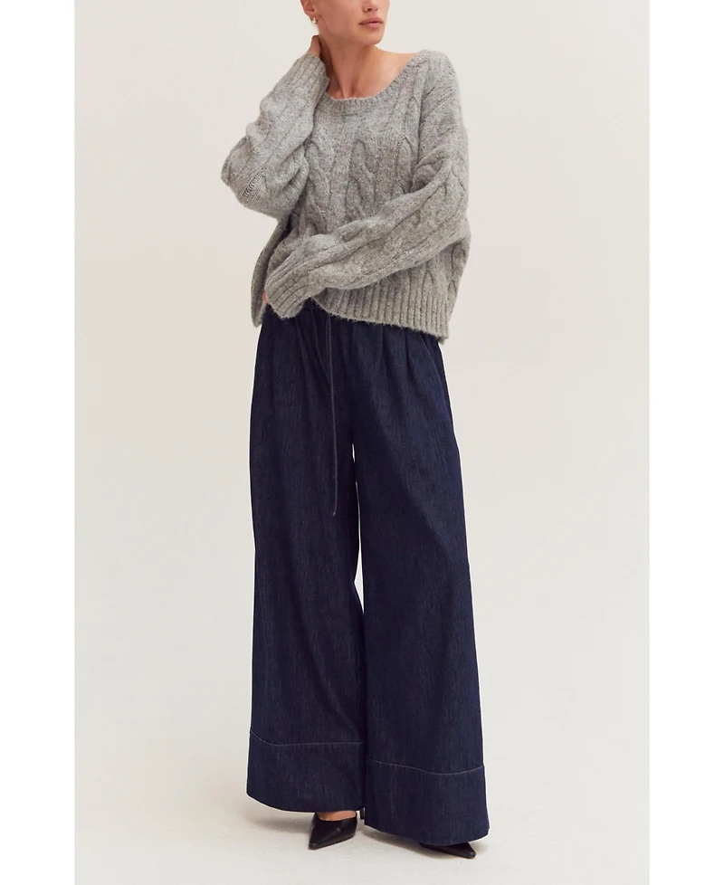 Crescent Women's Carol Cable Knit Sweater