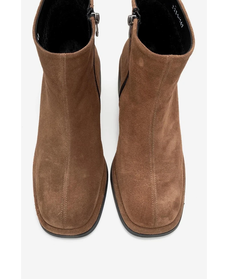 Forever & Always Women's Shoes Junae Leather Block Heel Boot (Women)