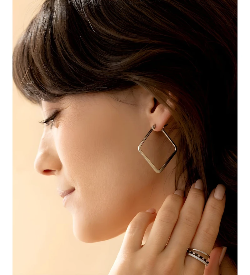 Mint & Lily Geometric Girl Boss Hoop Earrings