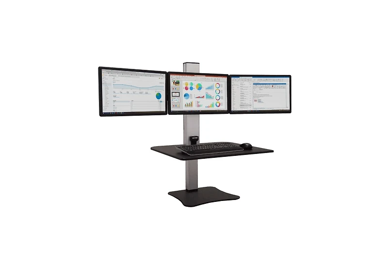 Victor High Rise Electric Triple Monitor Sit Stand Desk Converter