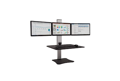 Victor High Rise Electric Triple Monitor Sit Stand Desk Converter