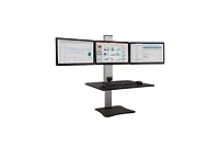 Victor High Rise Electric Triple Monitor Sit Stand Desk Converter