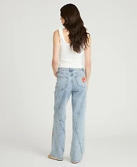 Driftwood Women's Ira Twirly Tulips Mid Rise Jeans