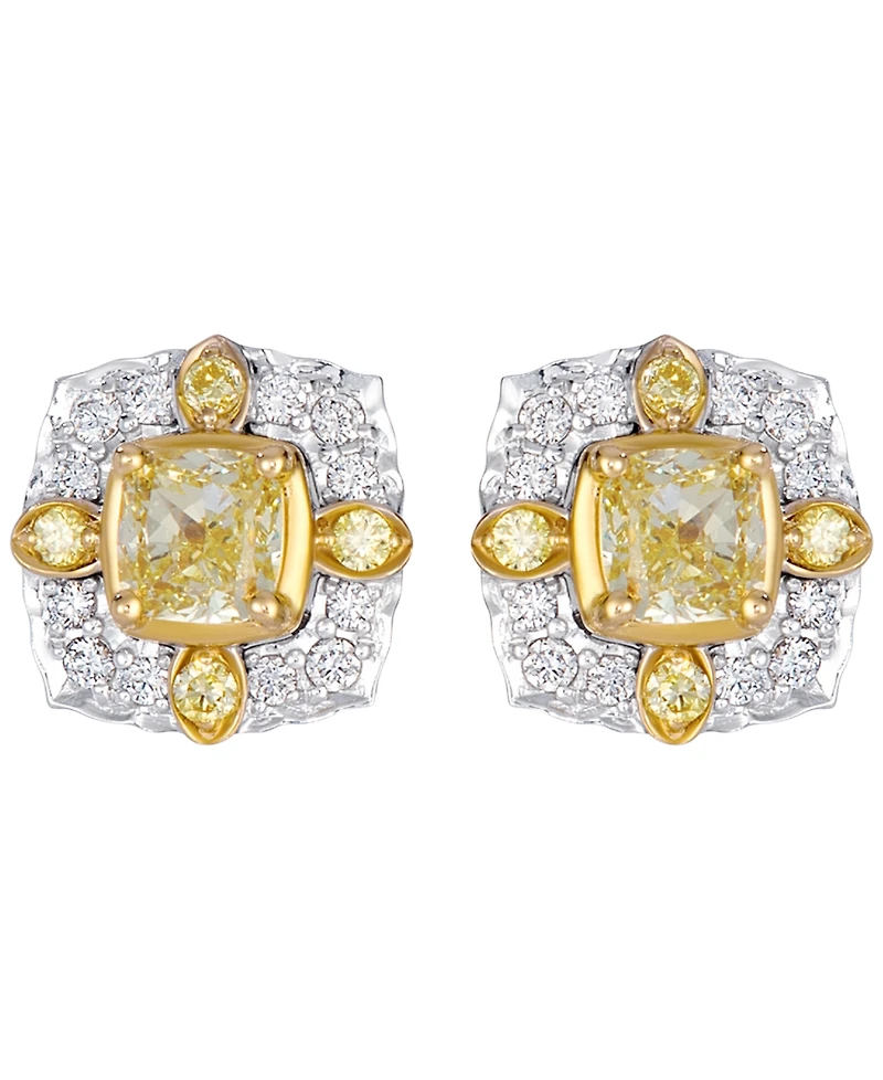Le Vian Fancy Light Yellow Diamond (0.53 ct. t.w.) & Vanilla Diamond (0.12 ct. t.w.) Earrings in 14k Two-Tone Gold