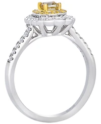 Le Vian Fancy Light Yellow Diamond (0.37 ct. t.w.) & Vanilla Diamond (0.29 ct. t.w.) Couture Ring in Platinum