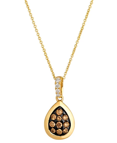 Le Vian Nude Diamond (0.05 ct. t.w.) & Chocolate Diamond (0.25 ct. t.w.) Pendant Necklace in 14k Honey Gold