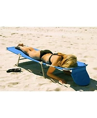 Ostrich Chaise Lounge, Facedown Beach Camping Pool Tanning Chair, Ocean Blue