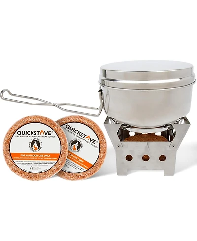 Aofar Portable Stove Kit with Camping Pot & 2 Fire Starters, Lightweight Stainless Steel Wood Burning Stove