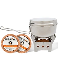 Aofar Portable Stove Kit with Camping Pot & 2 Fire Starters, Lightweight Stainless Steel Wood Burning Stove