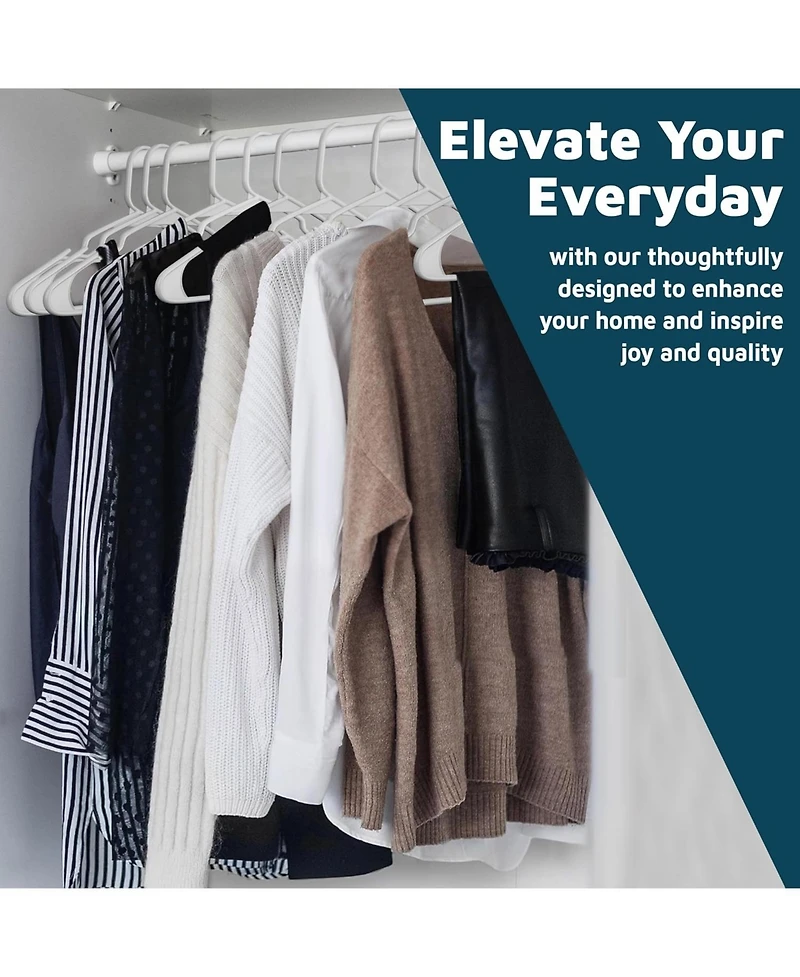 Lifemaster Heavy-Duty Plastic Hangers, Non-Slip Grooves, Space-Saving Design, 5 lb Capacity – Perfect for Clothes, Dresses & Coats, Pack of 50,