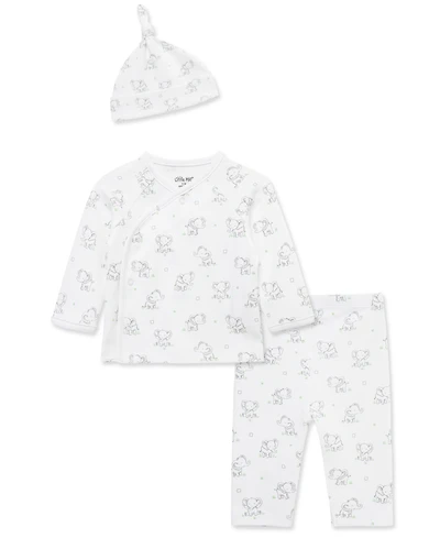 Little Me Baby Girls' or Boys' Button-Up Cardigan, Pants and Matching Hat, 3-Piece Set